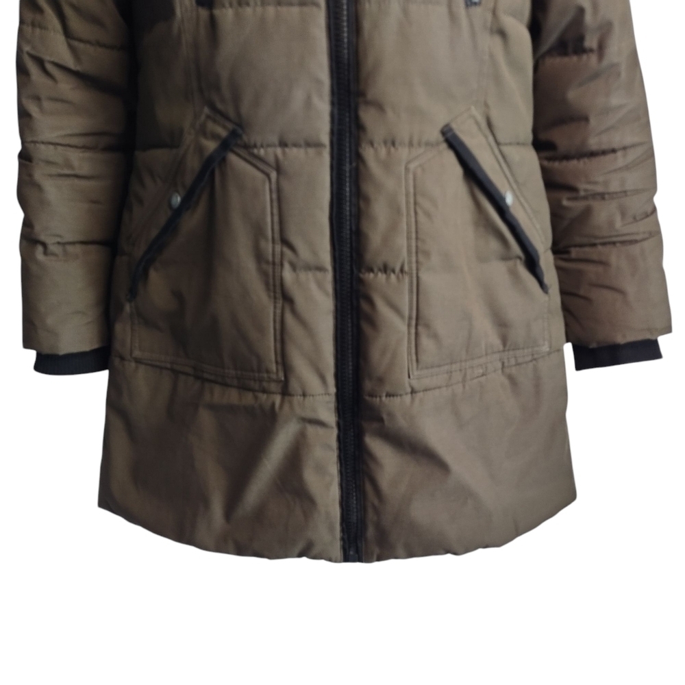 Guess Women's Olive Green Parka Coat Faux Fur Removable Hood Size Medium - Picture 5 of 14